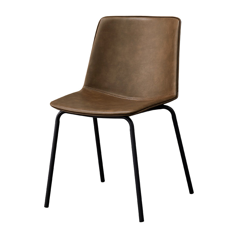 Ensemble de chaises latérales à dossier solide de salle à manger de cuisine de chaise en métal de style contemporain