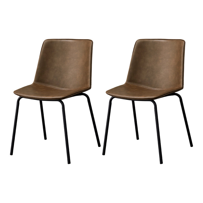 Ensemble de chaises latérales à dossier solide de salle à manger de cuisine de chaise en métal de style contemporain