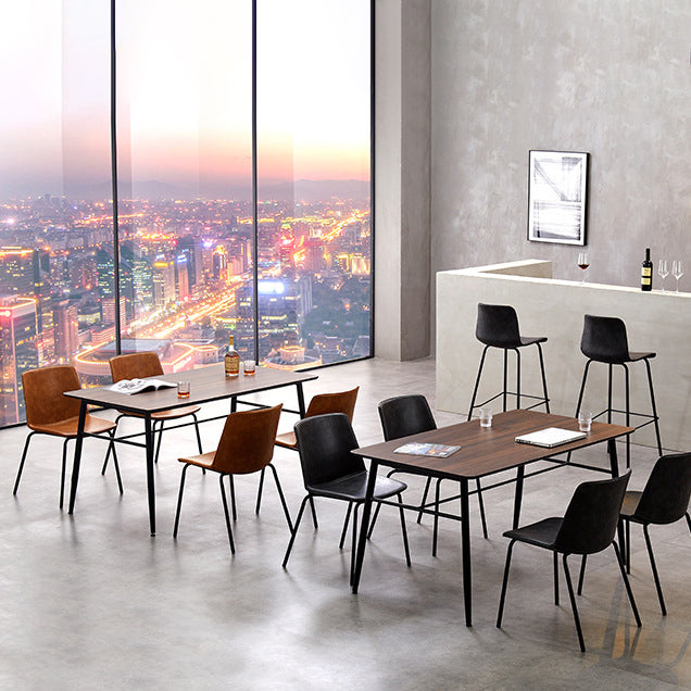 Ensemble de chaises latérales à dossier solide de salle à manger de cuisine de chaise en métal de style contemporain