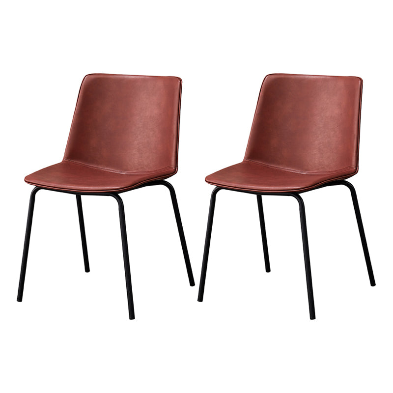 Ensemble de chaises latérales à dossier solide de salle à manger de cuisine de chaise en métal de style contemporain