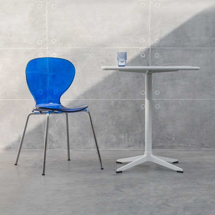 Contemporary Style Metal Chairs Set Solid Back Side Kitchen Dining Chair