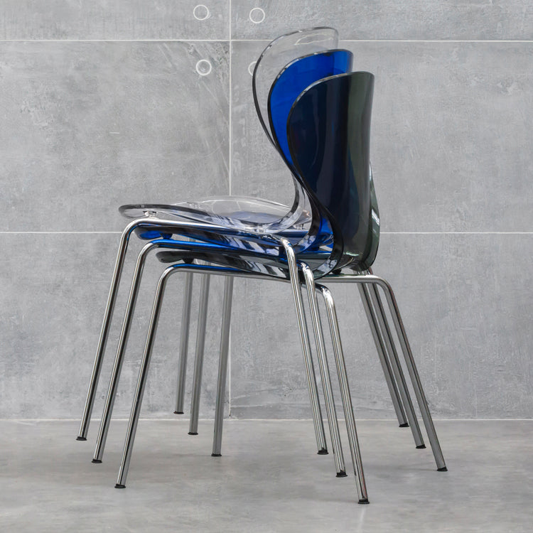 Contemporary Style Metal Chairs Set Solid Back Side Kitchen Dining Chair