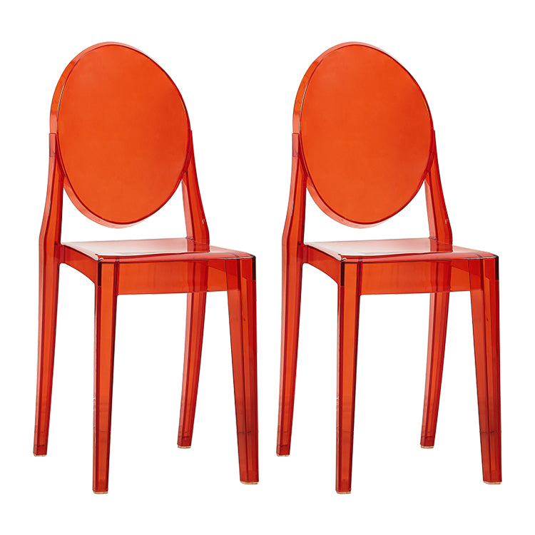 European Glam Style Plastic Chair Open Back Side Kitchen Dining Chairs