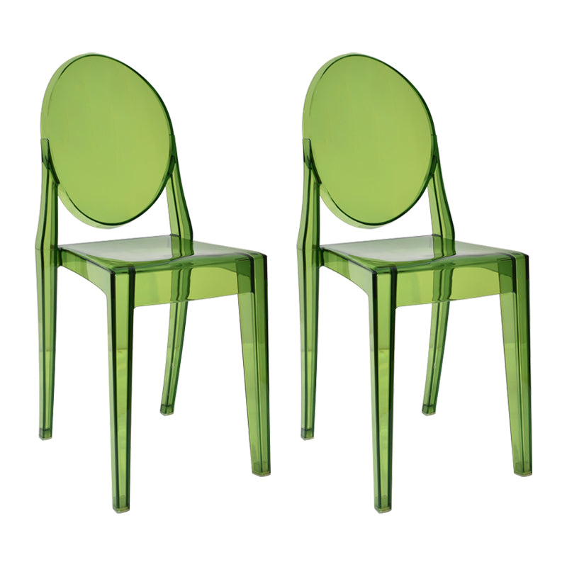 European Glam Style Plastic Chair Open Back Side Kitchen Dining Chairs