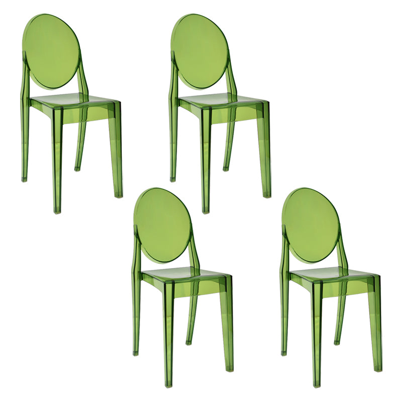 European Glam Style Plastic Chair Open Back Side Kitchen Dining Chairs