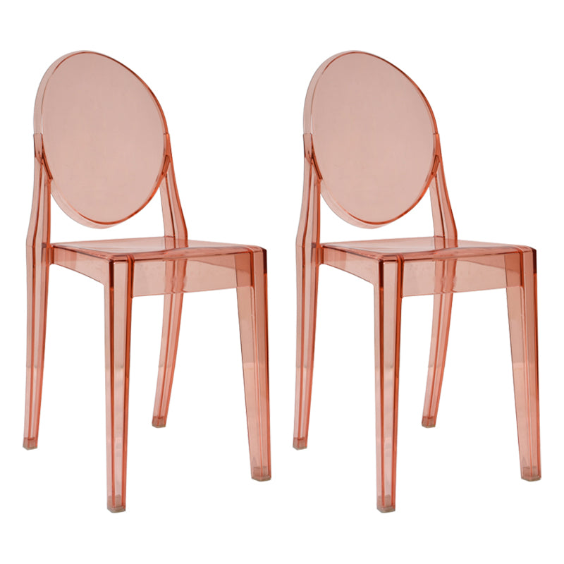 European Glam Style Plastic Chair Open Back Side Kitchen Dining Chairs