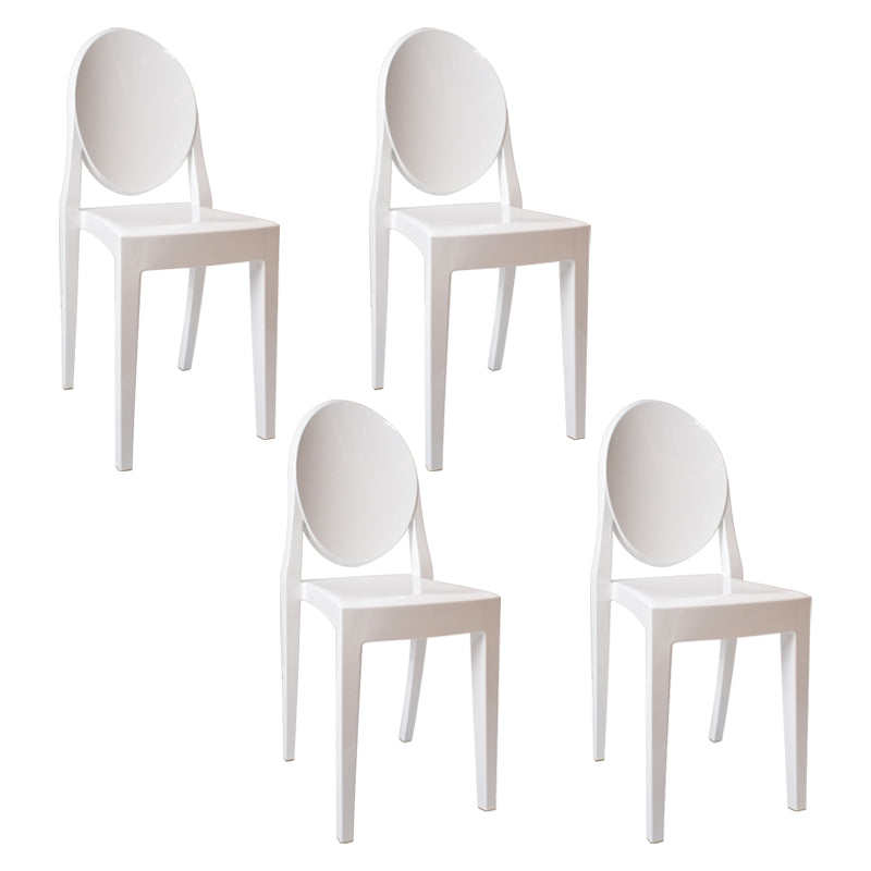 European Glam Style Plastic Chair Open Back Side Kitchen Dining Chairs