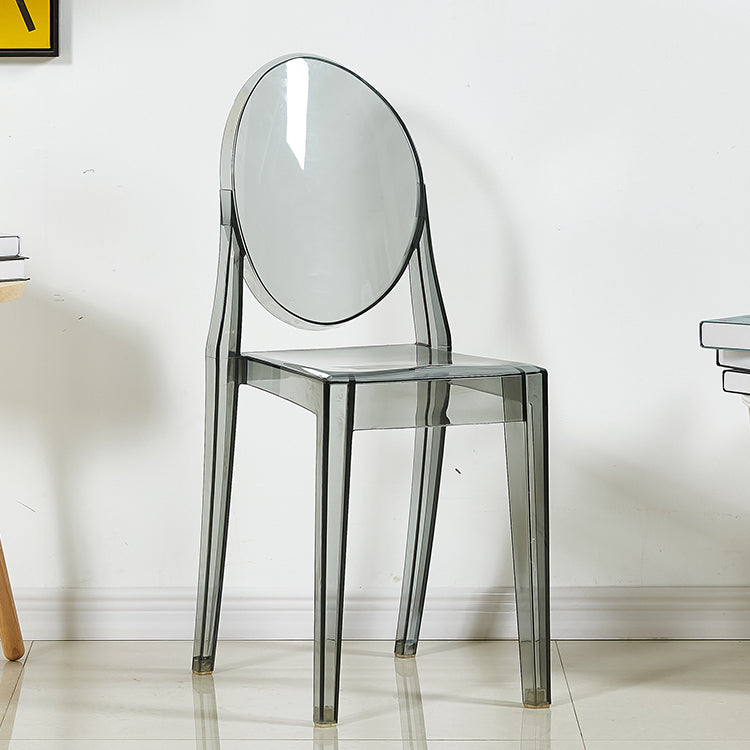 European Glam Style Plastic Chair Open Back Side Kitchen Dining Chairs