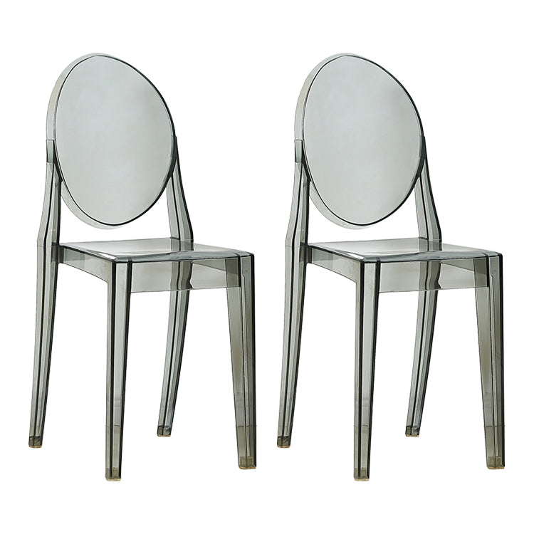 European Glam Style Plastic Chair Open Back Side Kitchen Dining Chairs