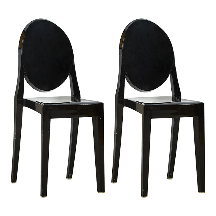 European Glam Style Plastic Chair Open Back Side Kitchen Dining Chairs