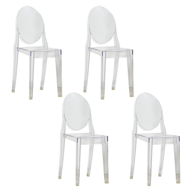 European Glam Style Plastic Chair Open Back Side Kitchen Dining Chairs