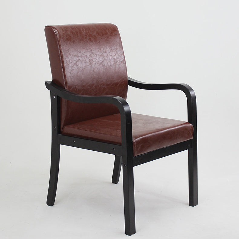 Fauteuil de salle à manger rembourré moderne, fauteuil de salle à manger à dossier solide avec pieds en bois