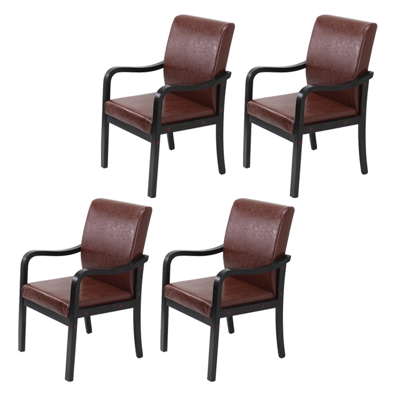 Fauteuil de salle à manger rembourré moderne, fauteuil de salle à manger à dossier solide avec pieds en bois