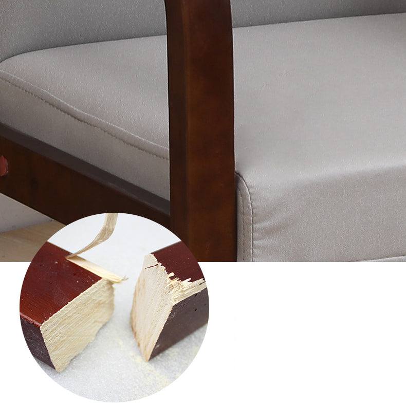 Fauteuil de salle à manger rembourré moderne, fauteuil de salle à manger à dossier solide avec pieds en bois