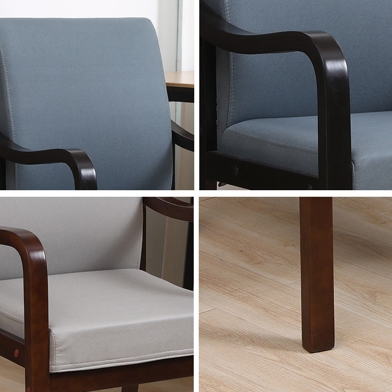 Fauteuil de salle à manger rembourré moderne, fauteuil de salle à manger à dossier solide avec pieds en bois