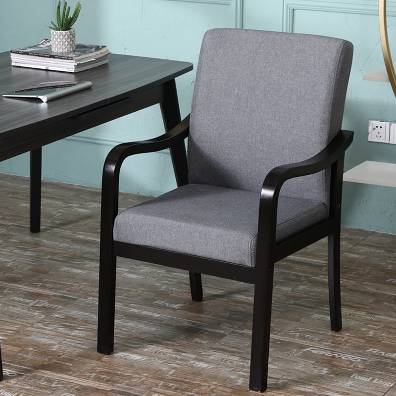 Fauteuil de salle à manger rembourré moderne, fauteuil de salle à manger à dossier solide avec pieds en bois
