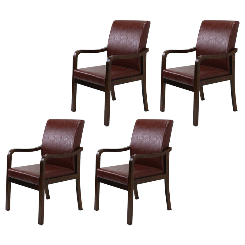 Fauteuil de salle à manger rembourré moderne, fauteuil de salle à manger à dossier solide avec pieds en bois