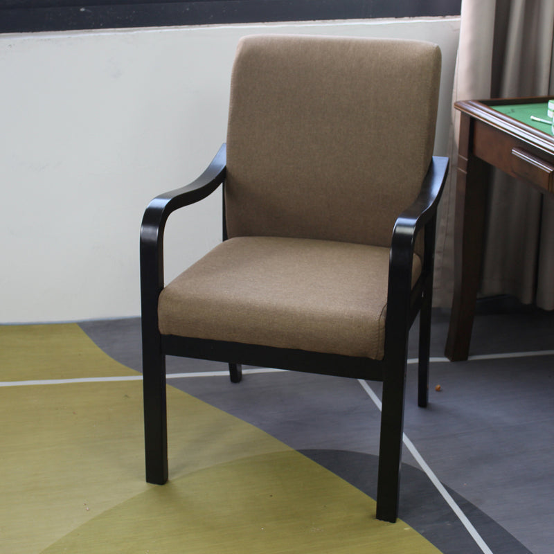 Fauteuil de salle à manger rembourré moderne, fauteuil de salle à manger à dossier solide avec pieds en bois