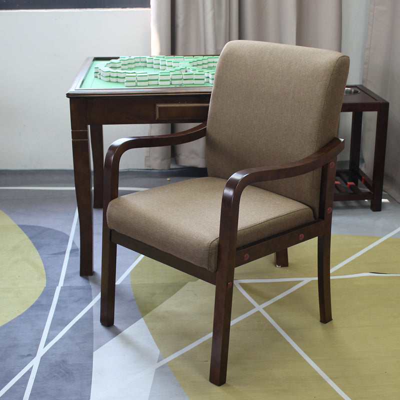 Fauteuil de salle à manger rembourré moderne, fauteuil de salle à manger à dossier solide avec pieds en bois