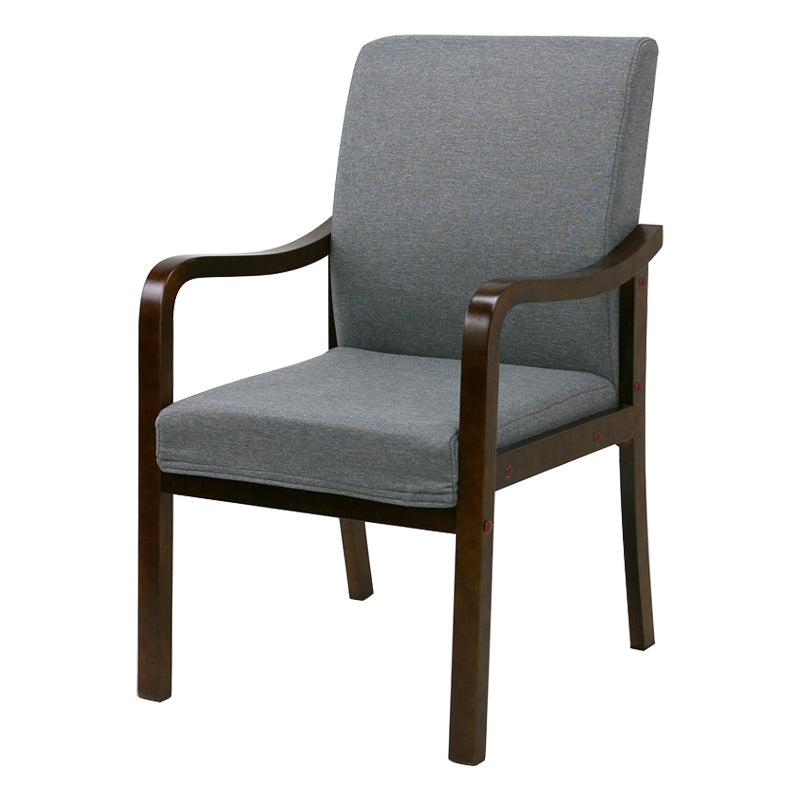 Fauteuil de salle à manger rembourré moderne, fauteuil de salle à manger à dossier solide avec pieds en bois