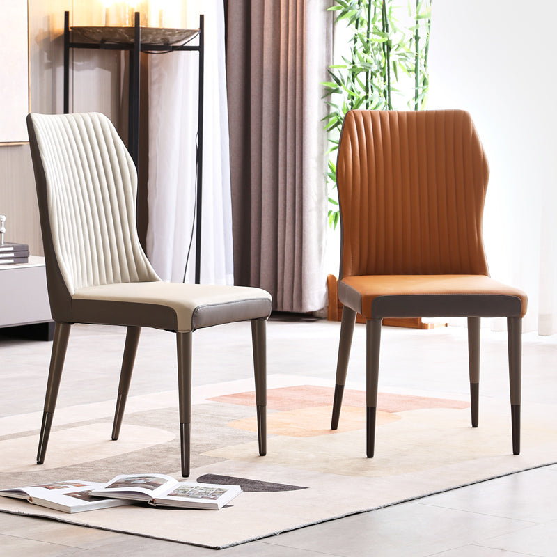 Scandinavian Style Upholstered Armless Dining Chairs Wingback Side Chair for Home