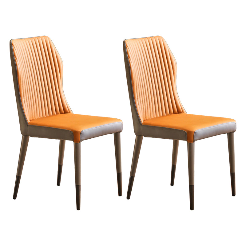 Scandinavian Style Upholstered Armless Dining Chairs Wingback Side Chair for Home