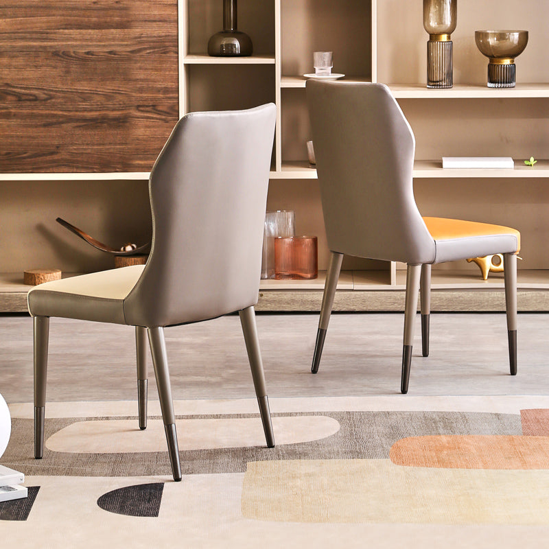 Scandinavian Style Upholstered Armless Dining Chairs Wingback Side Chair for Home