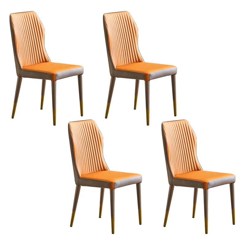 Scandinavian Style Upholstered Armless Dining Chairs Wingback Side Chair for Home
