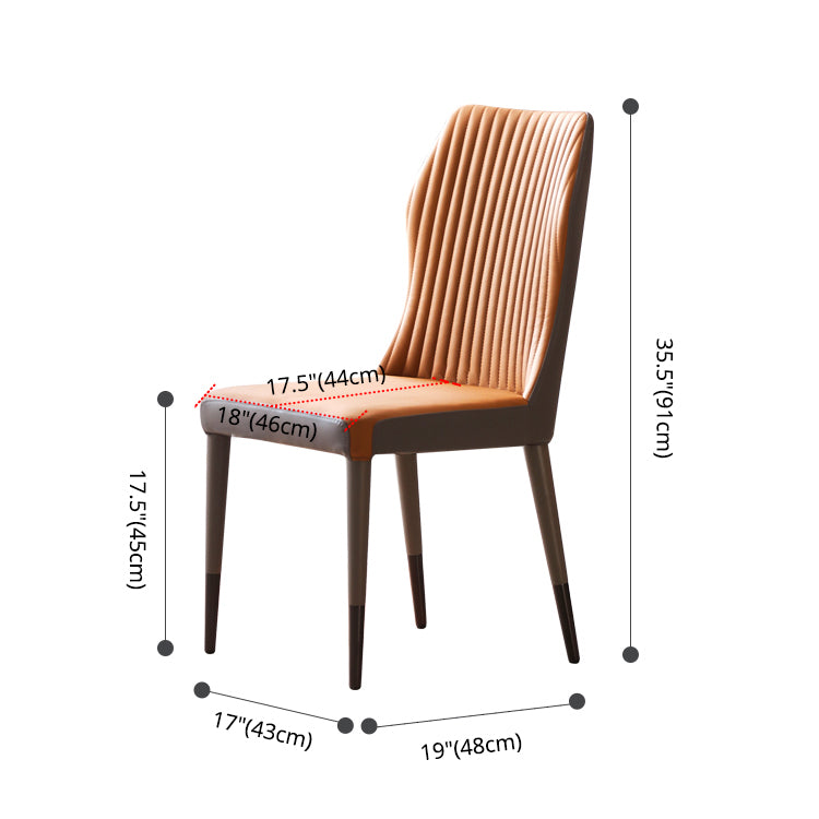 Scandinavian Style Upholstered Armless Dining Chairs Wingback Side Chair for Home