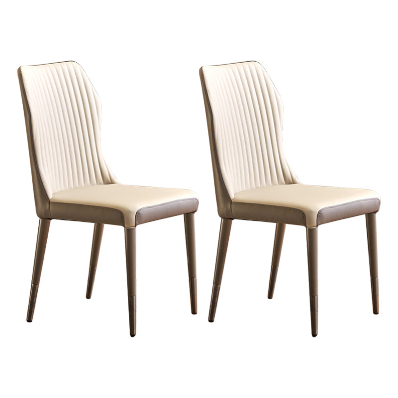 Scandinavian Style Upholstered Armless Dining Chairs Wingback Side Chair for Home