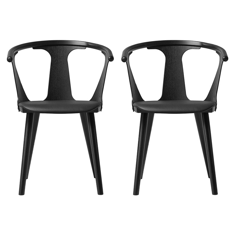 Scandinavian Style Upholstered Side Chair Slat Back Armless Dining Chair
