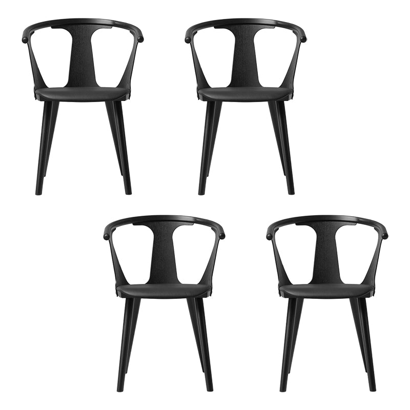 Scandinavian Style Upholstered Side Chair Slat Back Armless Dining Chair