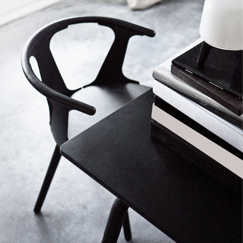 Scandinavian Style Upholstered Side Chair Slat Back Armless Dining Chair