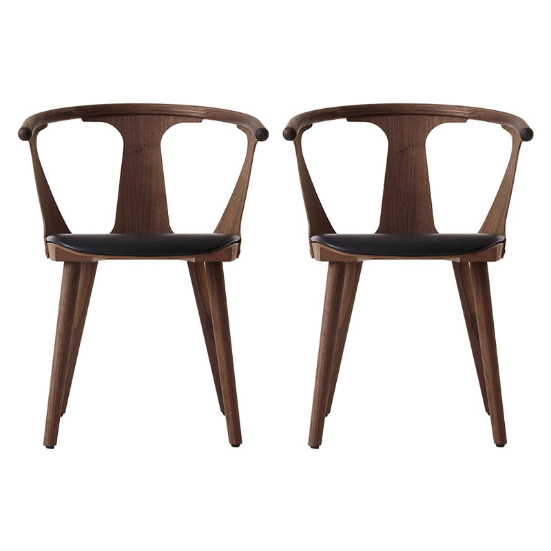 Scandinavian Style Upholstered Side Chair Slat Back Armless Dining Chair