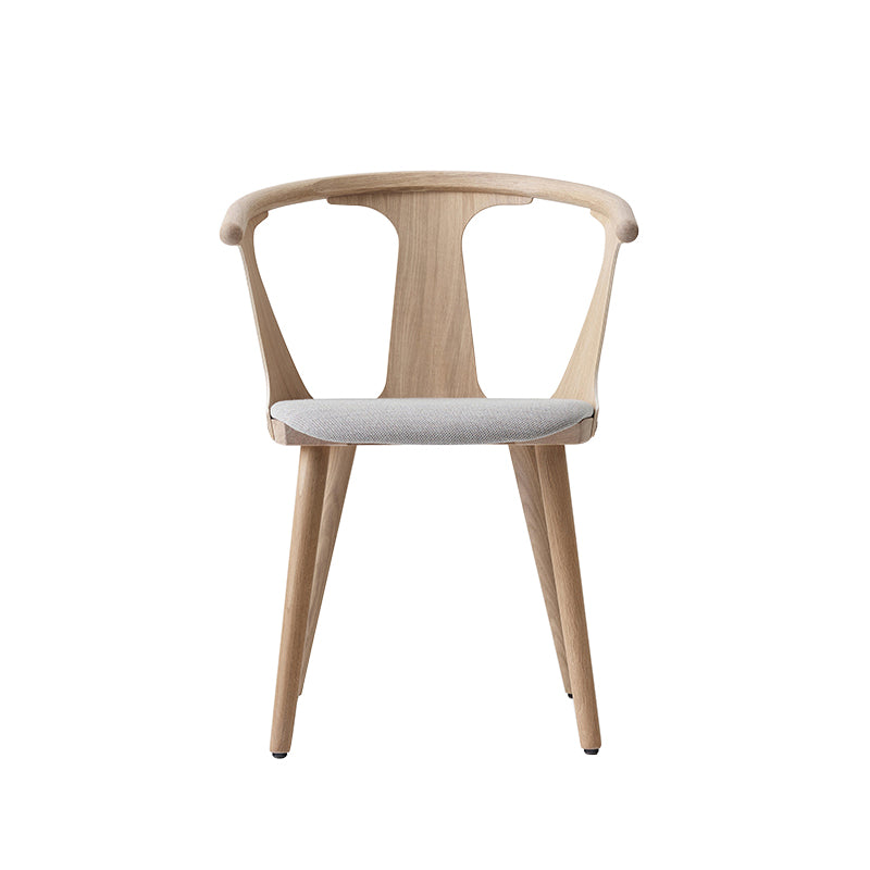 Scandinavian Style Upholstered Side Chair Slat Back Armless Dining Chair