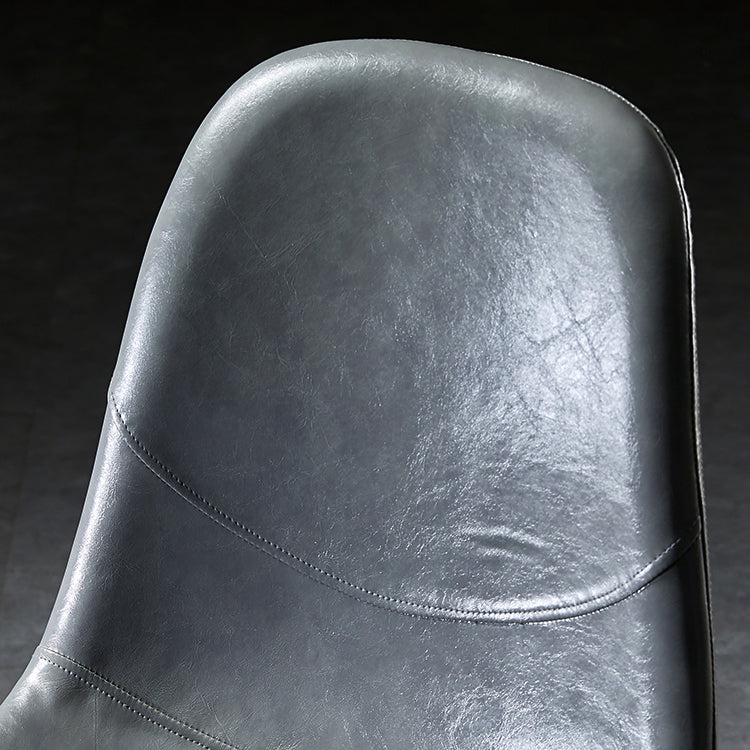 PU Leather Armless Dining Chairs Solid Back Dining Side Chair with Metal Legs