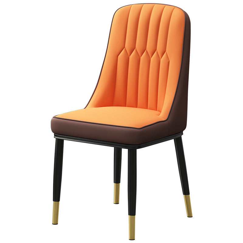 Chaise de salle à manger en métal de style scandinave, chaise sans accoudoirs Parsons pour salle à manger