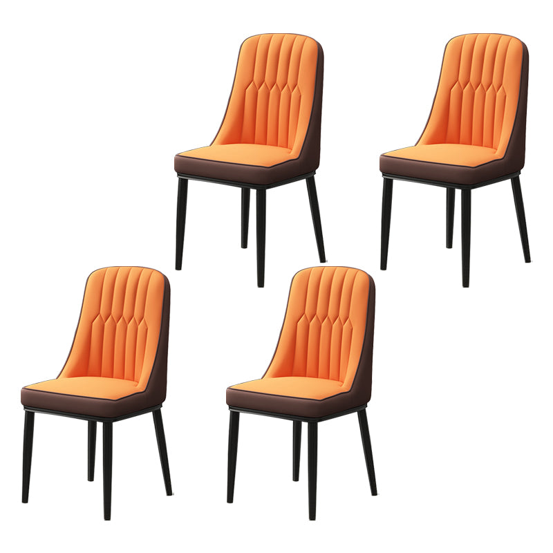 Scandinavian Style Metal Dining Chair Dining Room Parsons Armless Chair