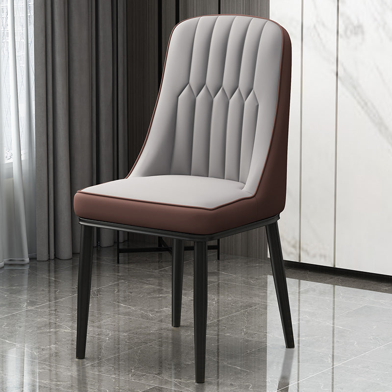 Chaise de salle à manger en métal de style scandinave, chaise sans accoudoirs Parsons pour salle à manger