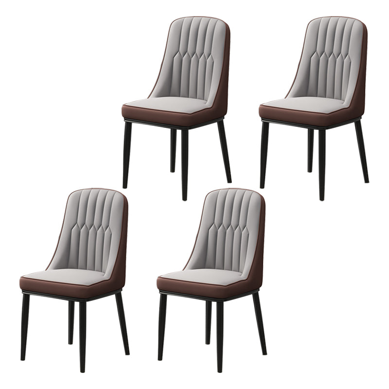 Scandinavian Style Metal Dining Chair Dining Room Parsons Armless Chair