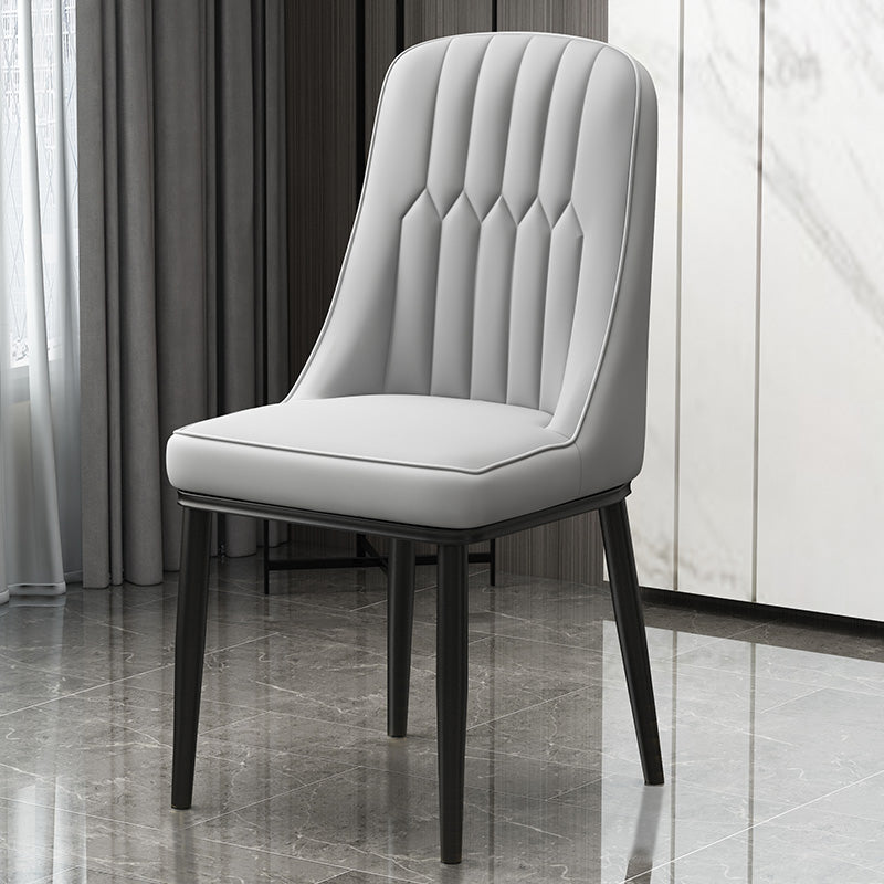Scandinavian Style Metal Dining Chair Dining Room Parsons Armless Chair