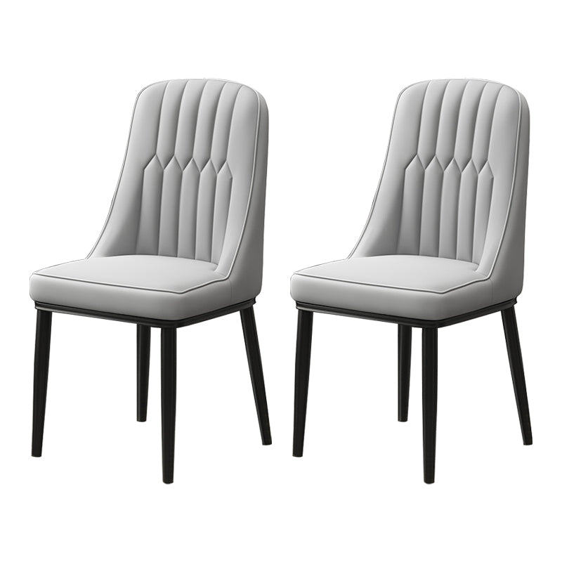 Scandinavian Style Metal Dining Chair Dining Room Parsons Armless Chair
