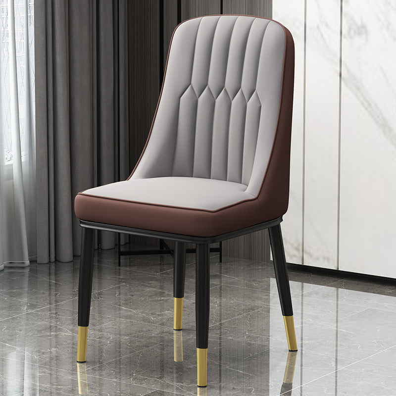 Scandinavian Style Metal Dining Chair Dining Room Parsons Armless Chair