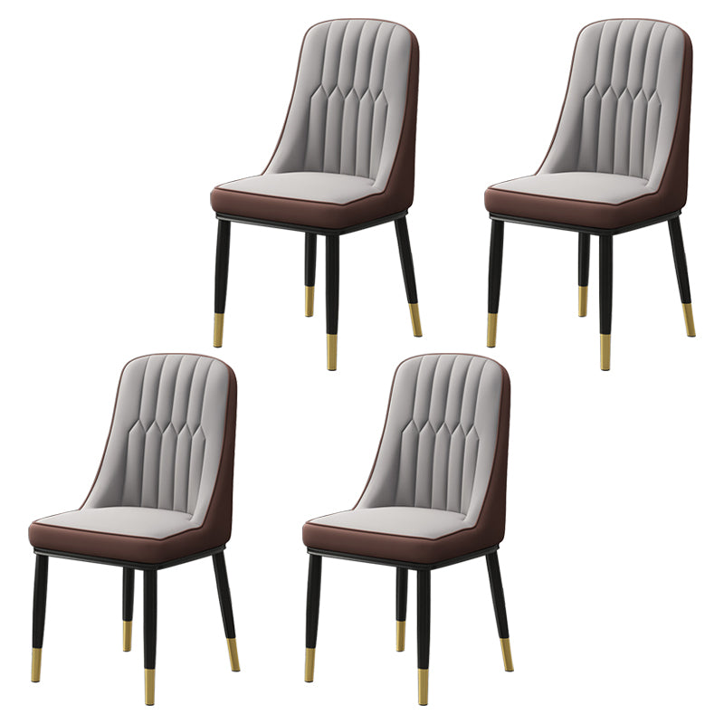 Scandinavian Style Metal Dining Chair Dining Room Parsons Armless Chair