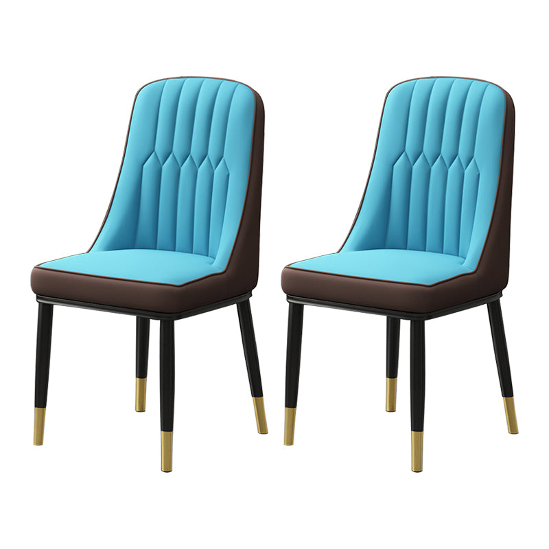 Scandinavian Style Metal Dining Chair Dining Room Parsons Armless Chair