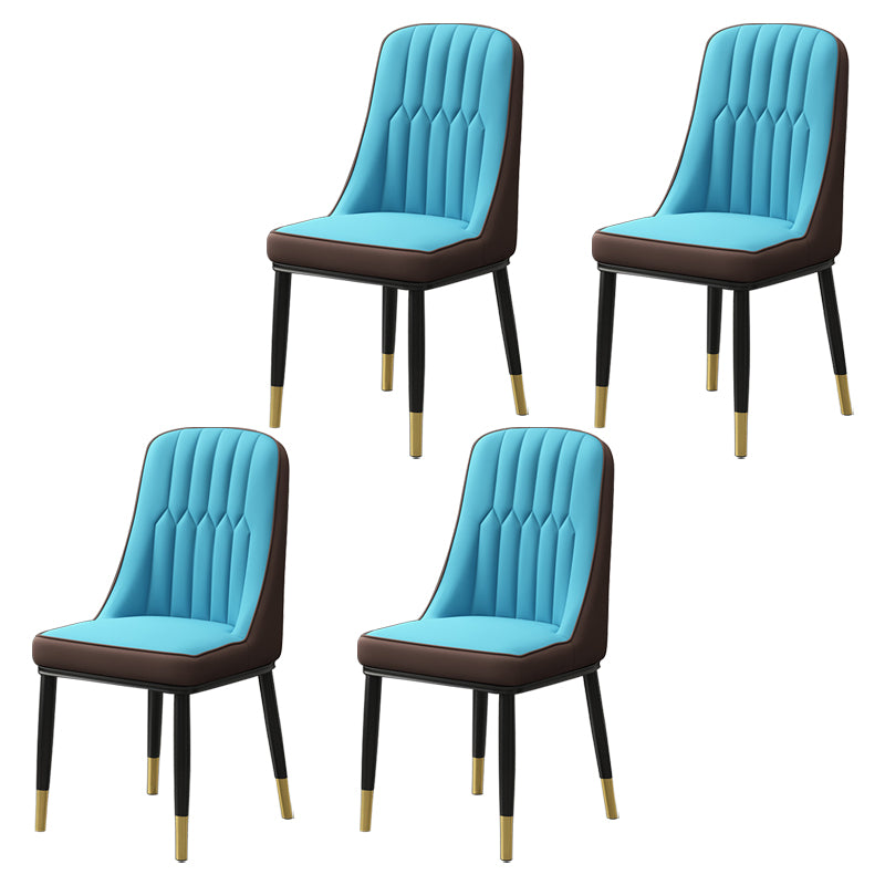 Scandinavian Style Metal Dining Chair Dining Room Parsons Armless Chair