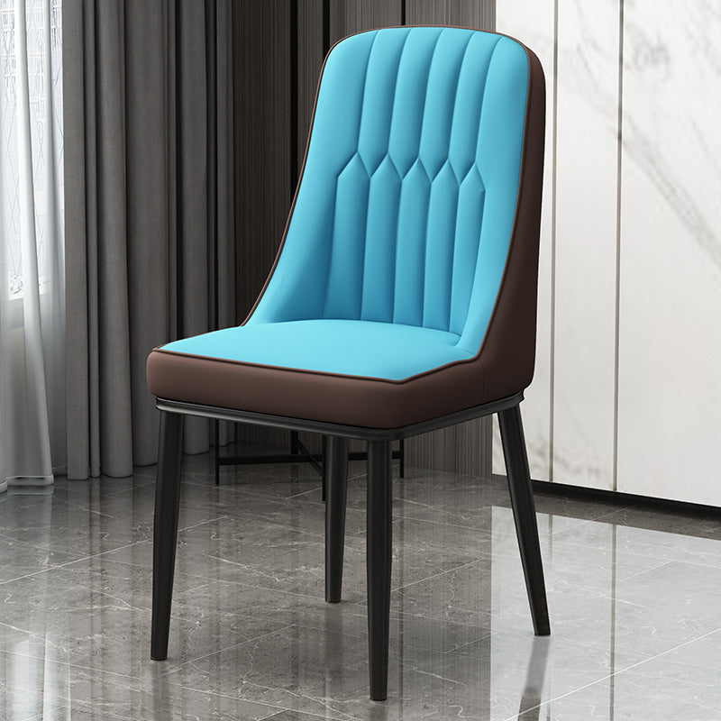 Chaise de salle à manger en métal de style scandinave, chaise sans accoudoirs Parsons pour salle à manger