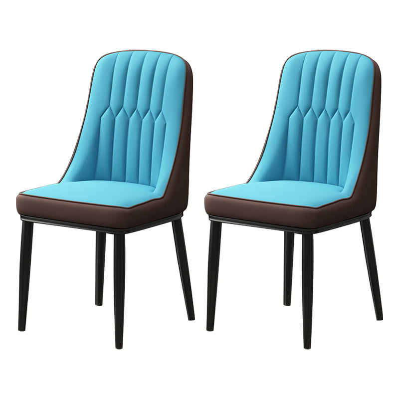 Scandinavian Style Metal Dining Chair Dining Room Parsons Armless Chair