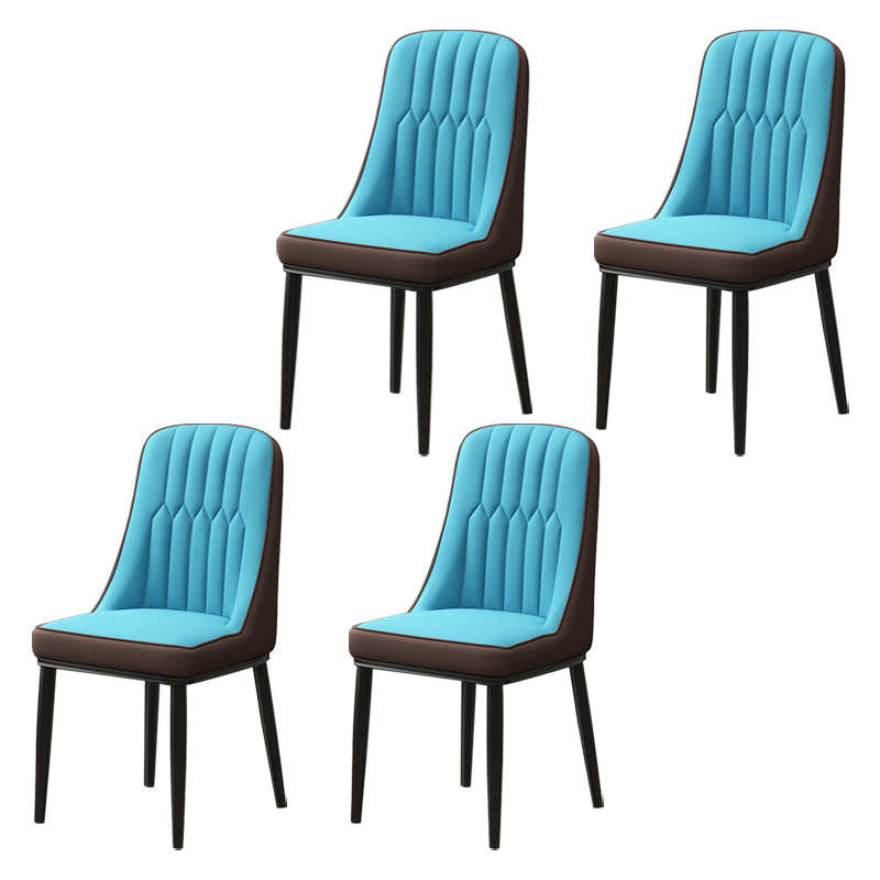 Scandinavian Style Metal Dining Chair Dining Room Parsons Armless Chair