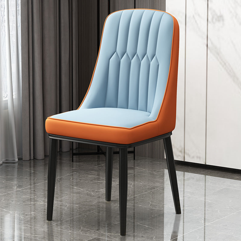 Chaise de salle à manger en métal de style scandinave, chaise sans accoudoirs Parsons pour salle à manger